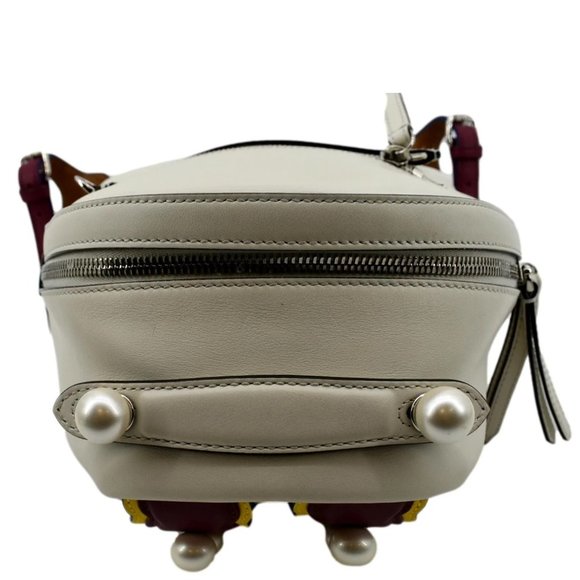 FENDI  Leather Backpack Bag White main image 4